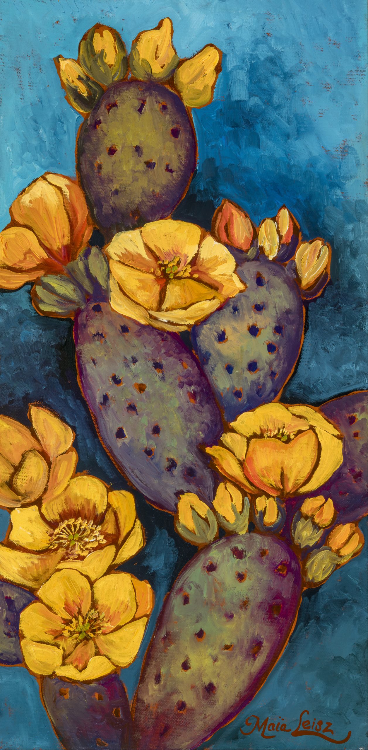 Cacti, original oil painting by Maia Leisz