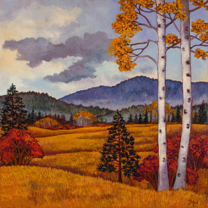 Copper Ridge Aspen, original oil painting by Maia Leisz