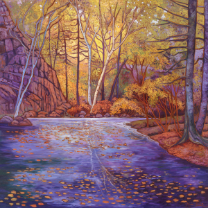 Floating Serenity - oil painting by Maia Leisz, 60x60 inches, Southwest / Lakes & Rivers collection