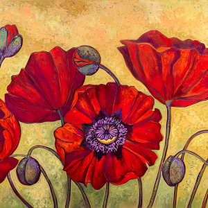 Poppies on Gold