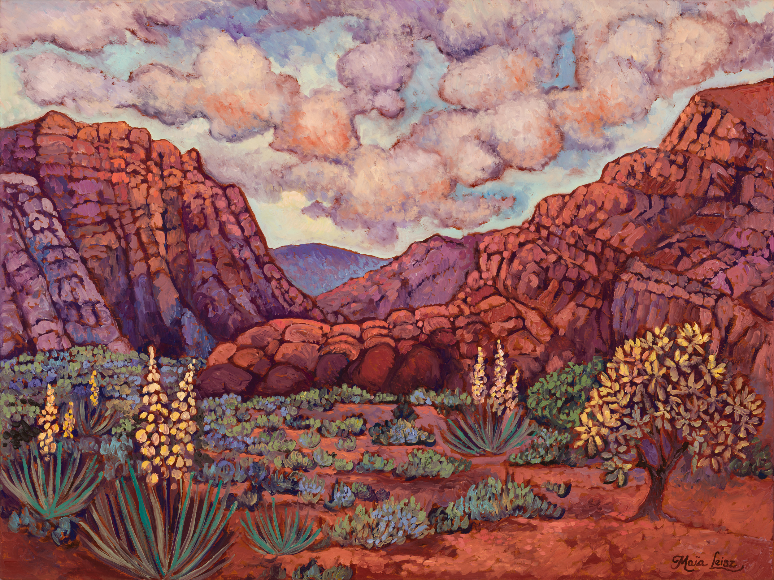 Snow Canyon, original oil painting by Maia Leisz