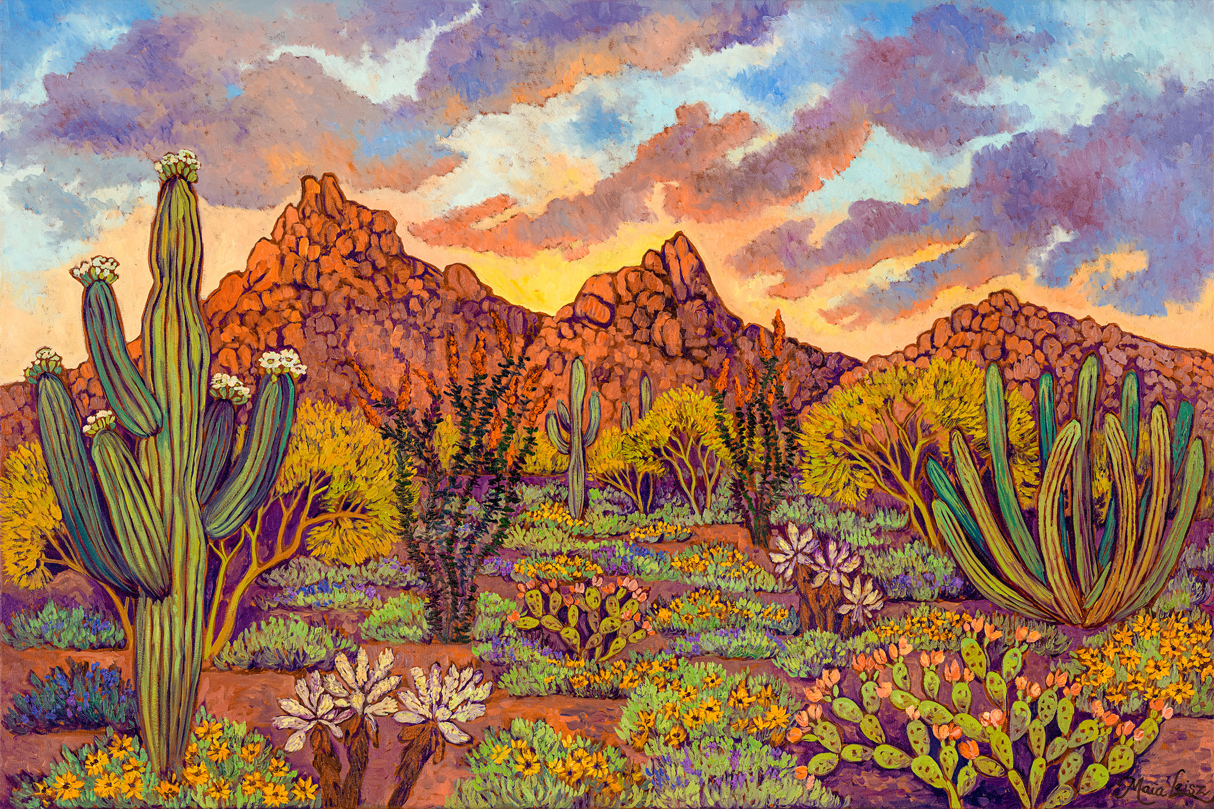 Joyful Desert — original oil painting by Maia Leisz