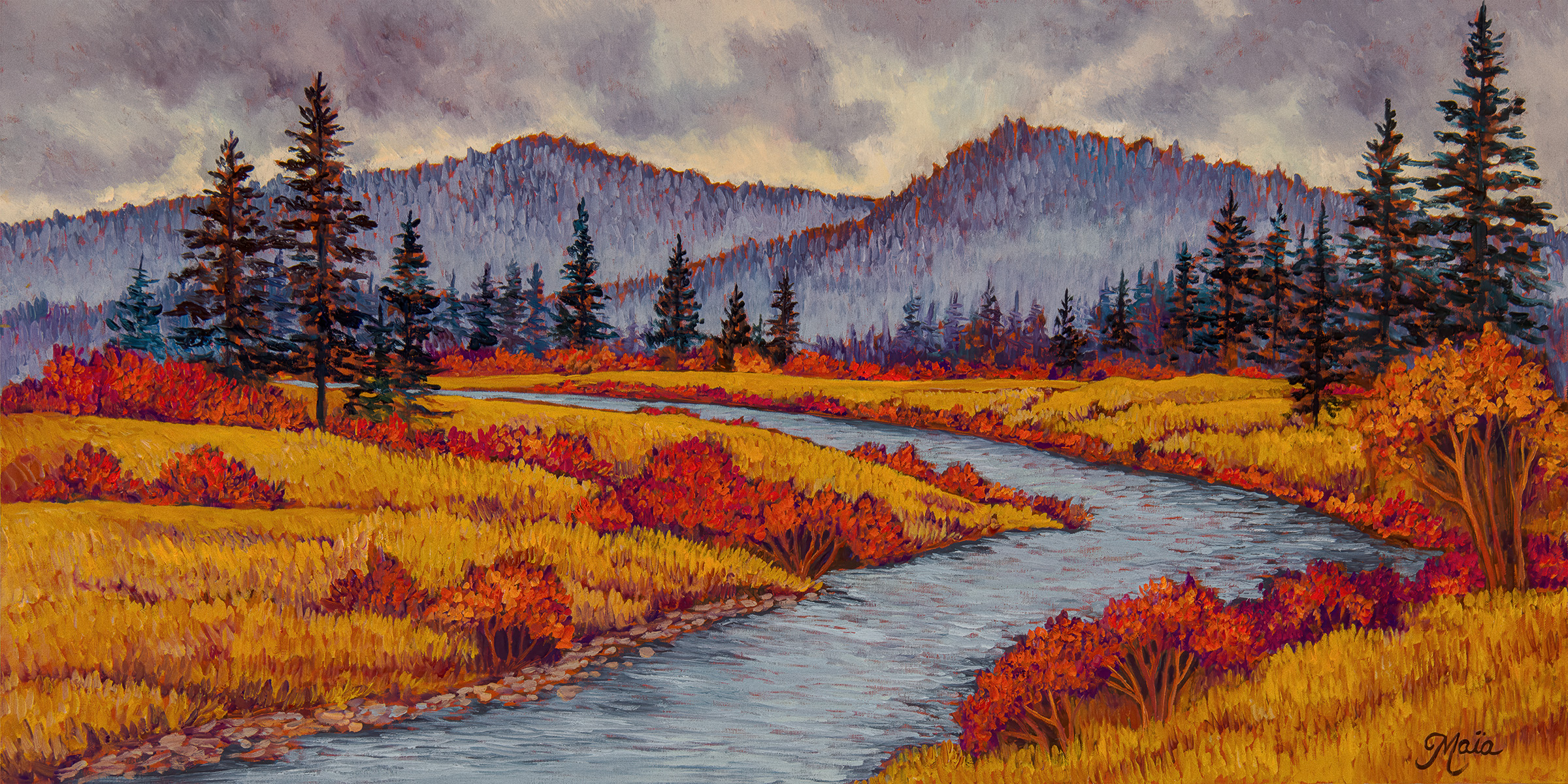 Meandering Autumn — original oil painting by Maia Leisz