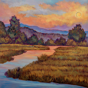 Sunset in the Marsh — original oil painting by Maia Leisz