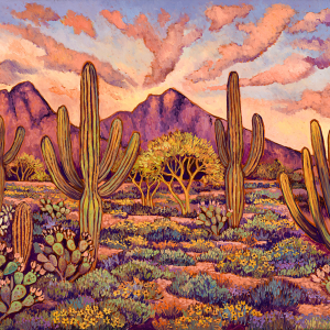 Blooming Sunset — original oil painting by Maia Leisz