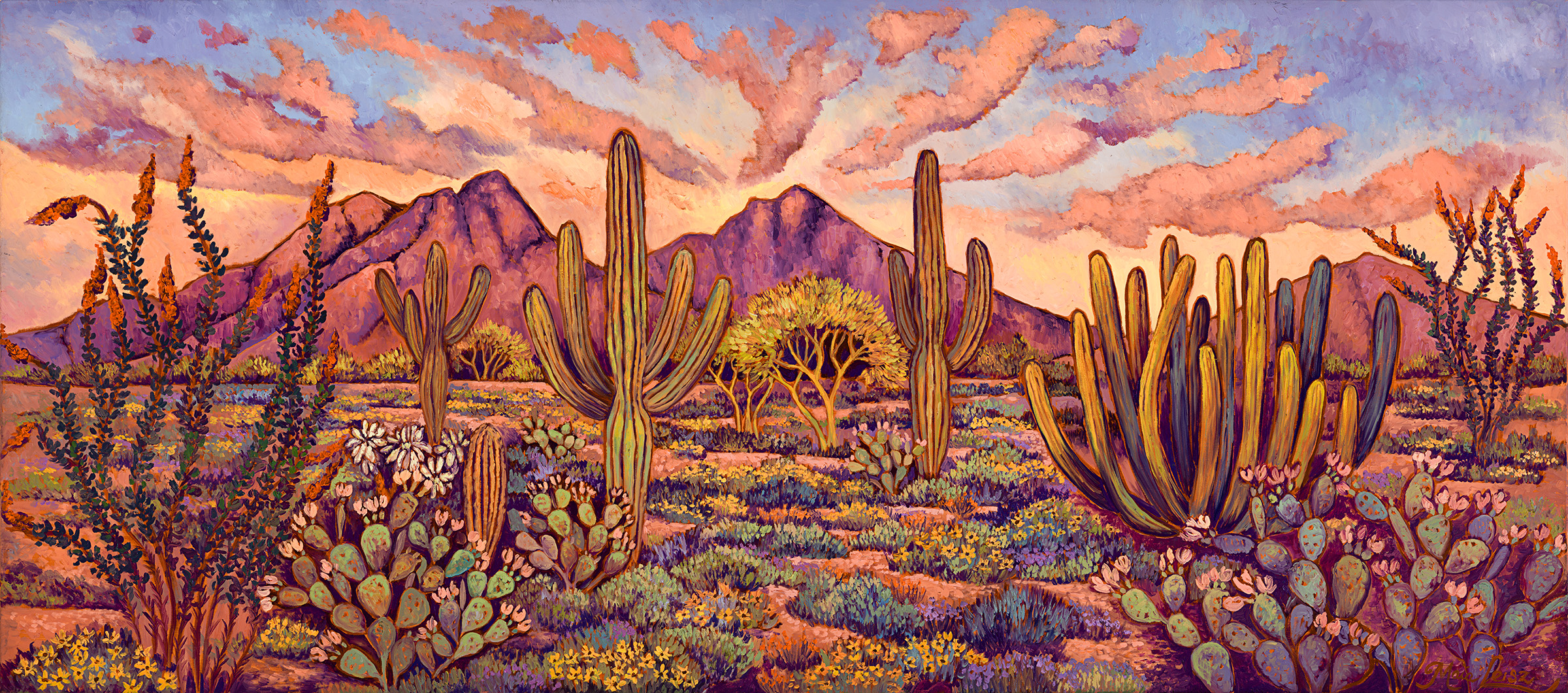 Blooming Sunset — original oil painting by Maia Leisz