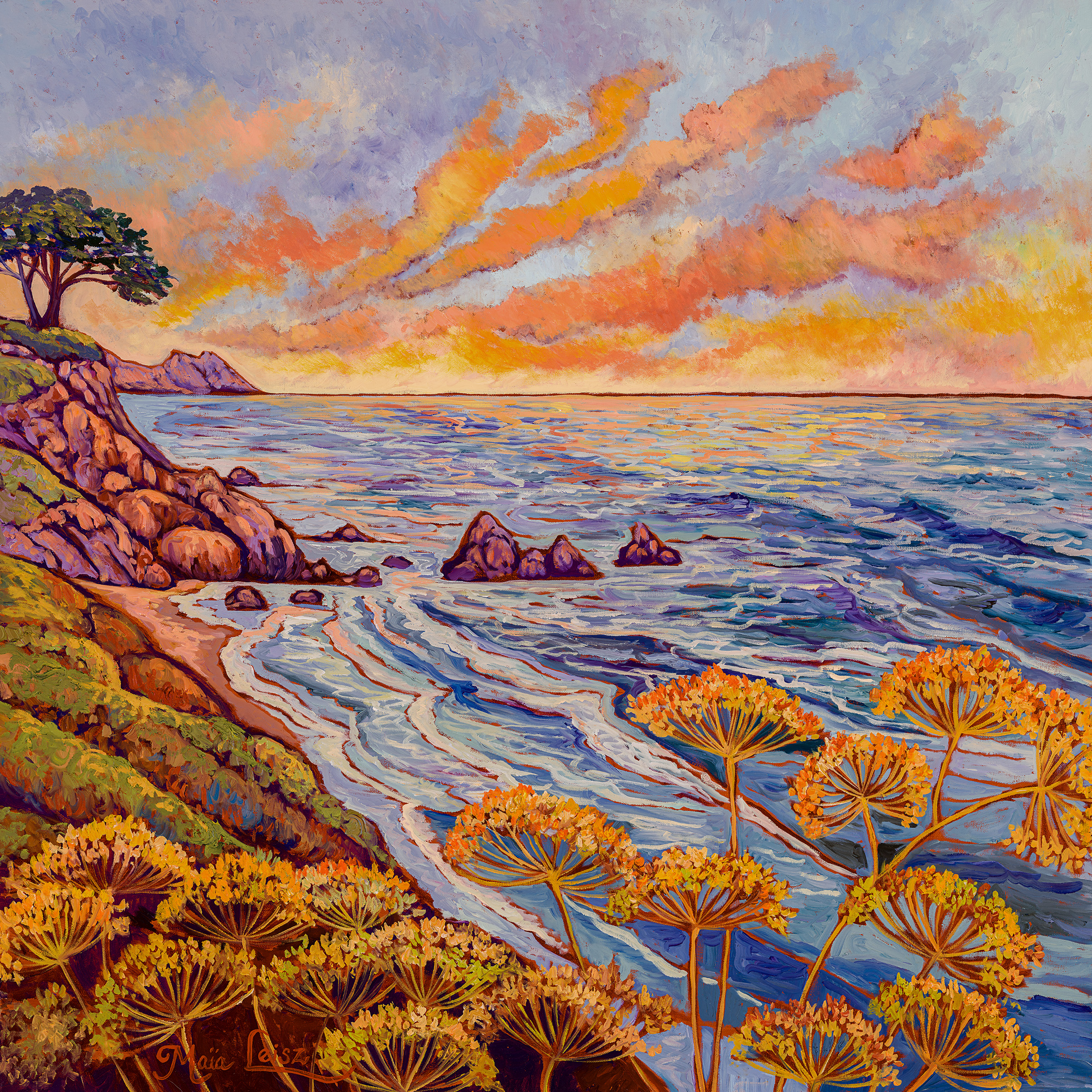 Coastal Flora — original oil painting by Maia Leisz