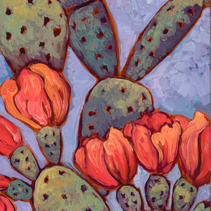 Periwinkle Prickles — original oil painting by Maia Leisz