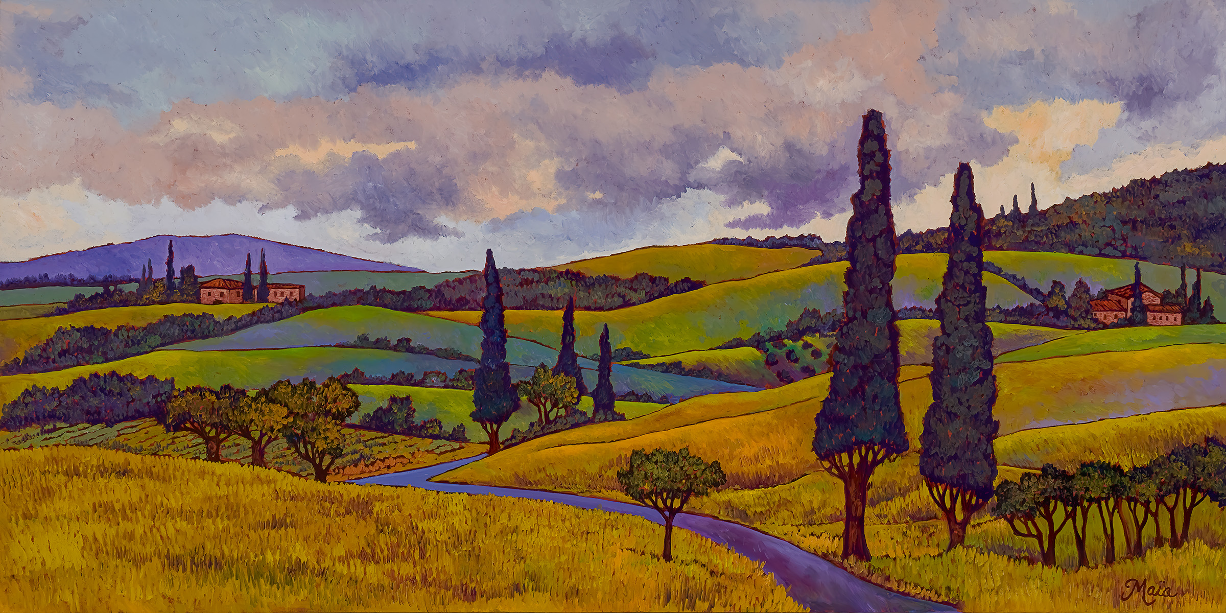 Tuscan Spring Tuscana — original oil painting by Maia Leisz