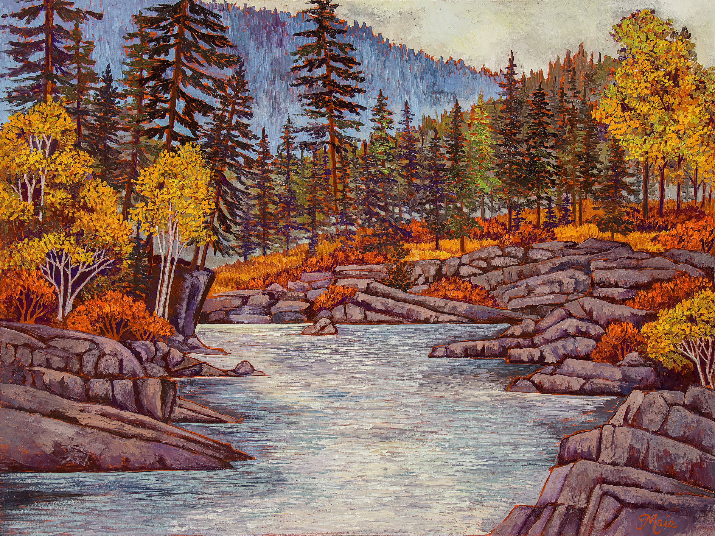 Above the Falls — original oil painting by Maia Leisz
