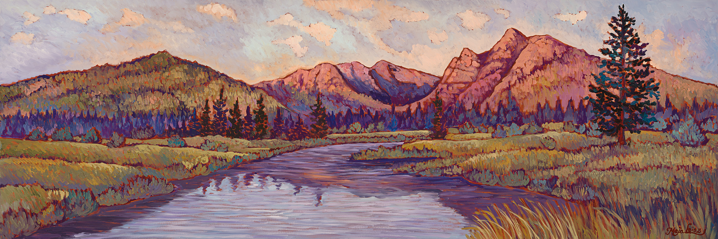 Montana Reflections, original oil painting by Maia Leisz