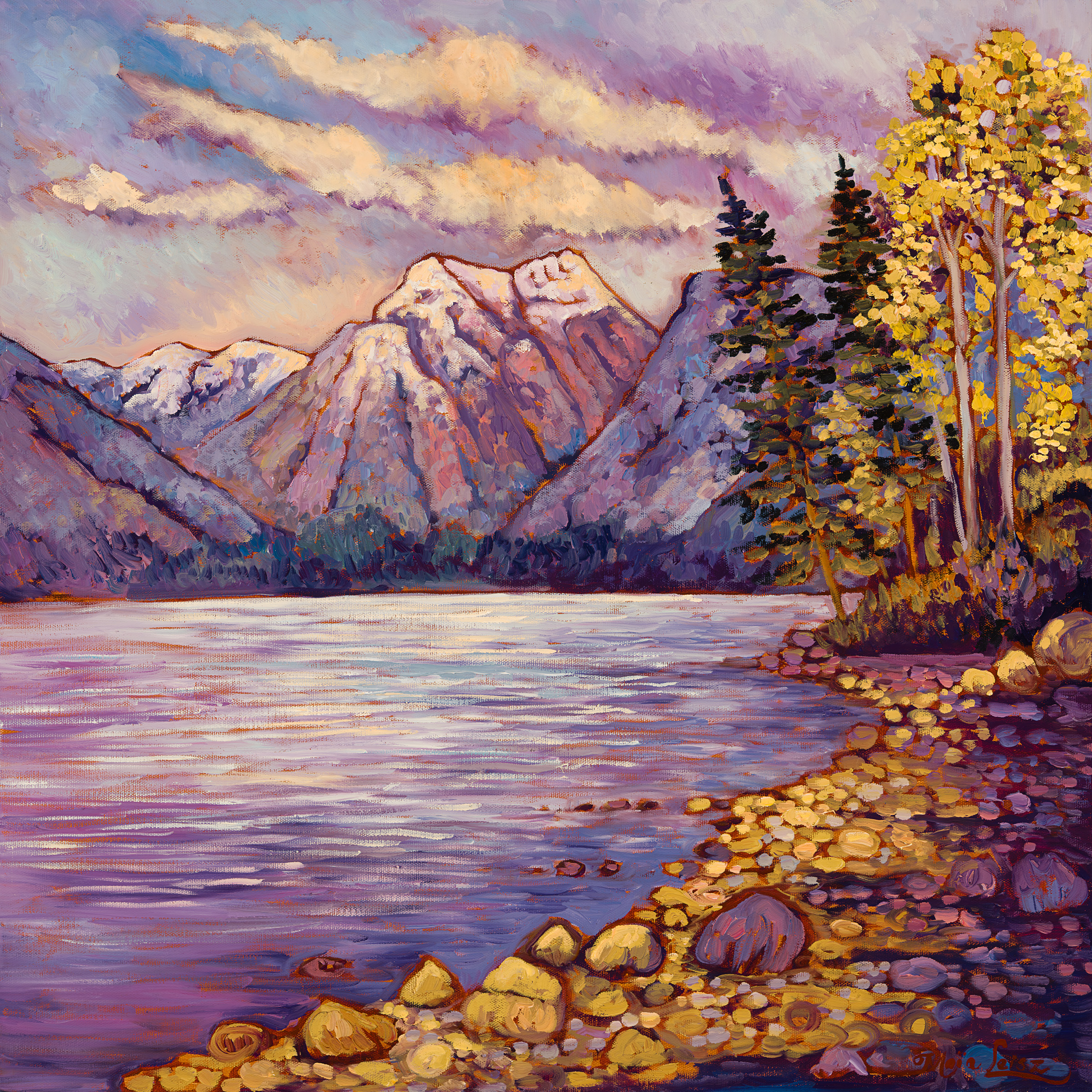 Glacial Lavenders, original oil painting by Maia Leisz