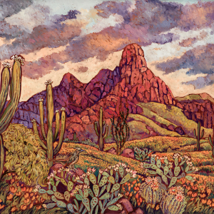Red Mountain's Vernal Glory, original oil painting by Maia Leisz