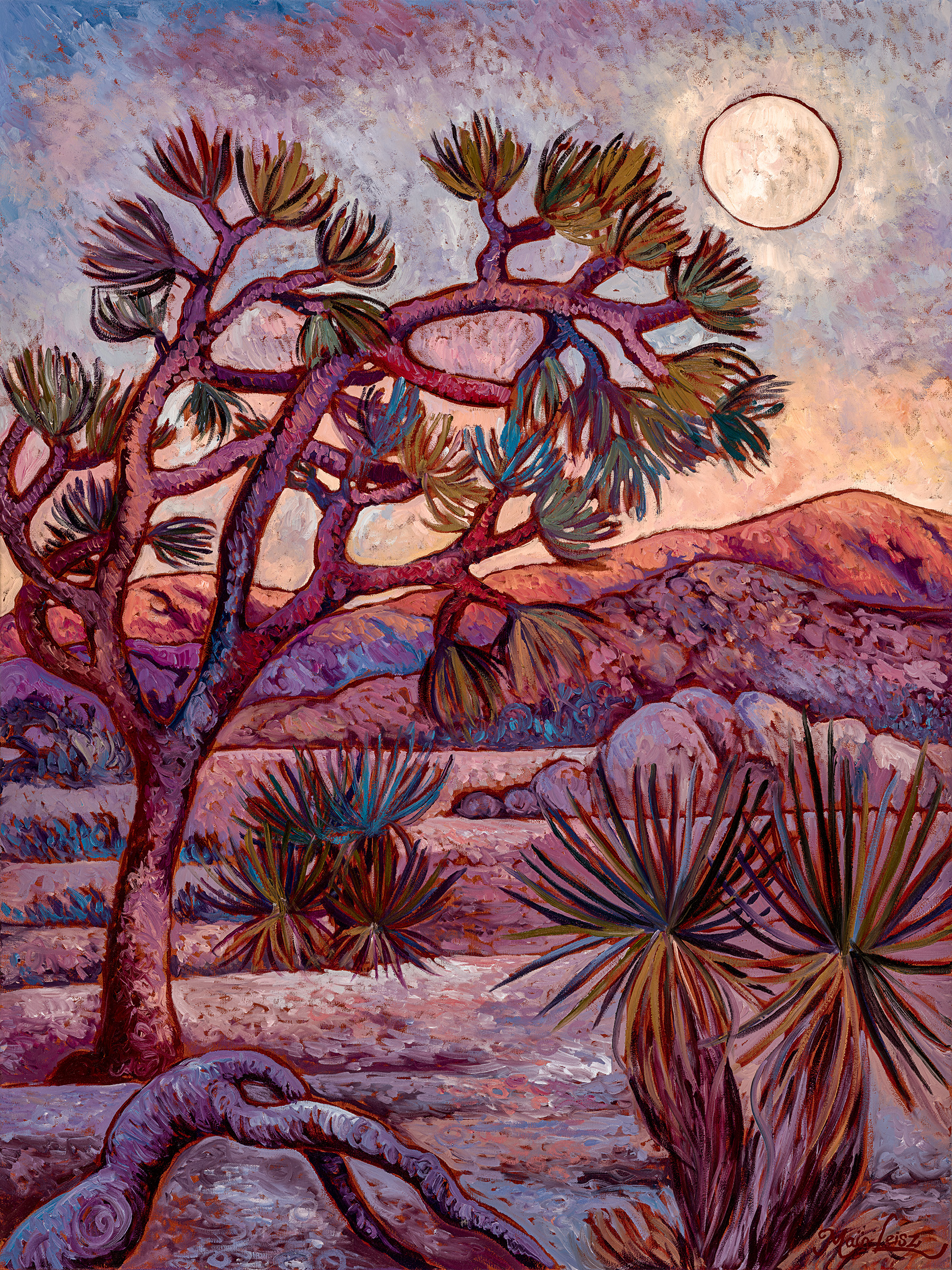 Standing in the Moonlight, original oil painting by Maia Leisz
