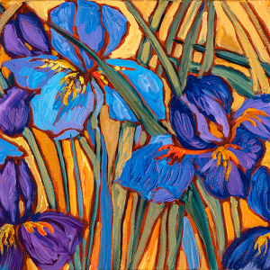Les Iris Japonaise, original oil painting by Maia Leisz