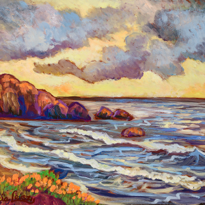 Golden Beach, original oil painting by Maia Leisz