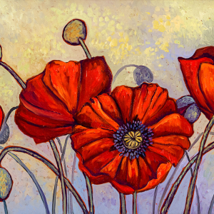 Dawn Of The Poppies, original oil painting by Maia Leisz