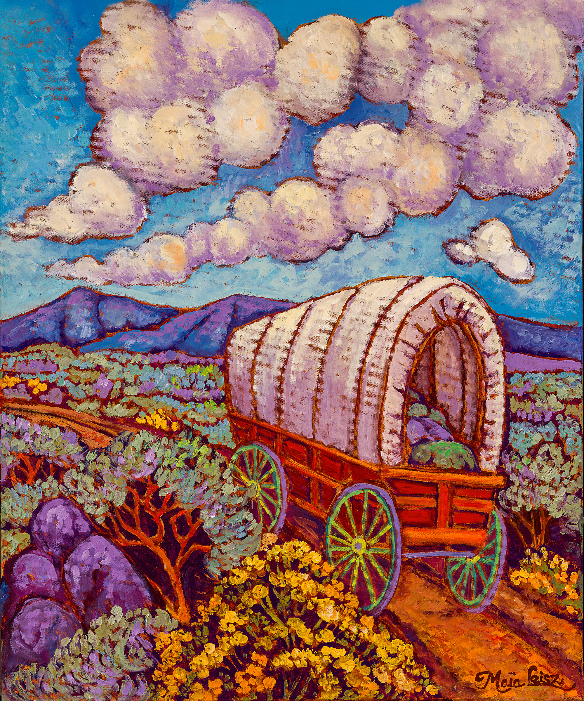 Oregon Bound, original oil painting by Maia Leisz