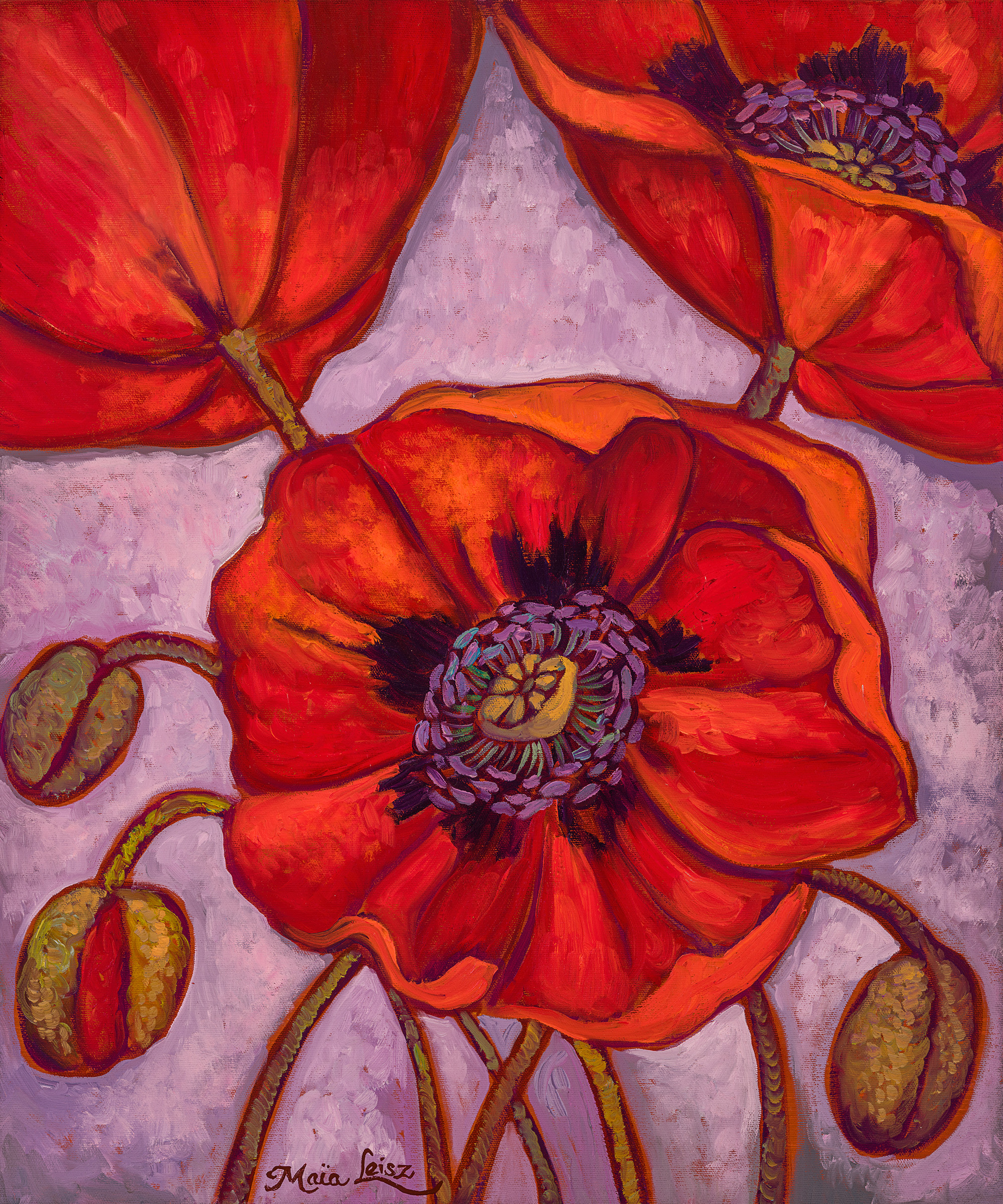 Misty Poppies by Maia Leisz