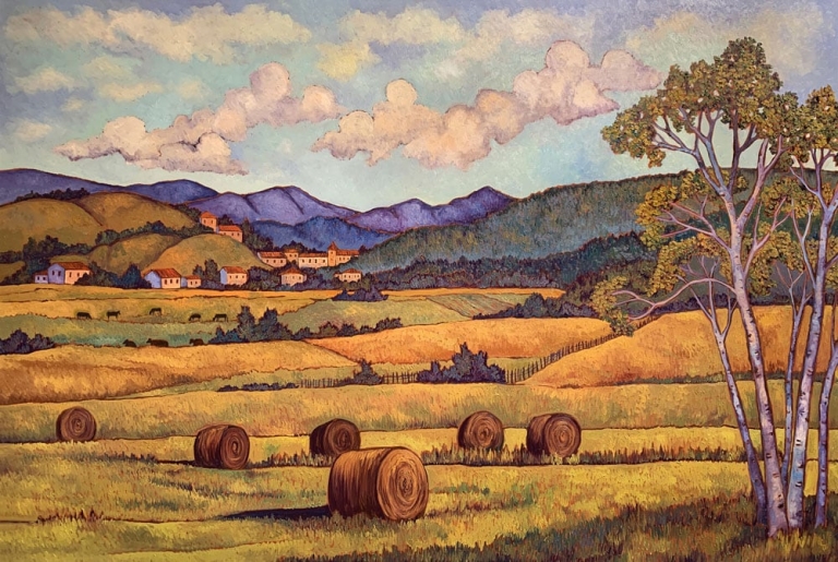 Painting by Maia Leisz featured in her April 2022 newsletter