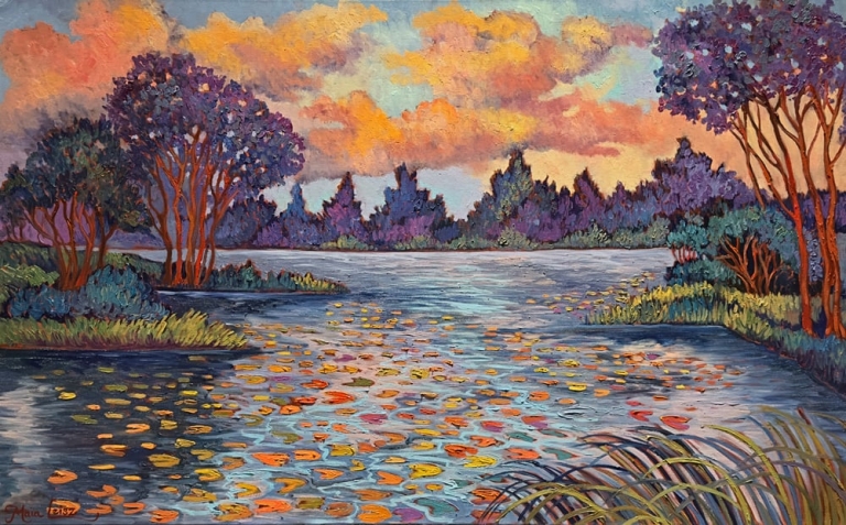 Painting by Maia Leisz featured in her July 2023 newsletter