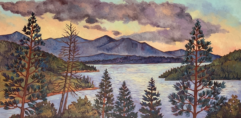 Flathead Overlook, oil painting by Maia Leisz