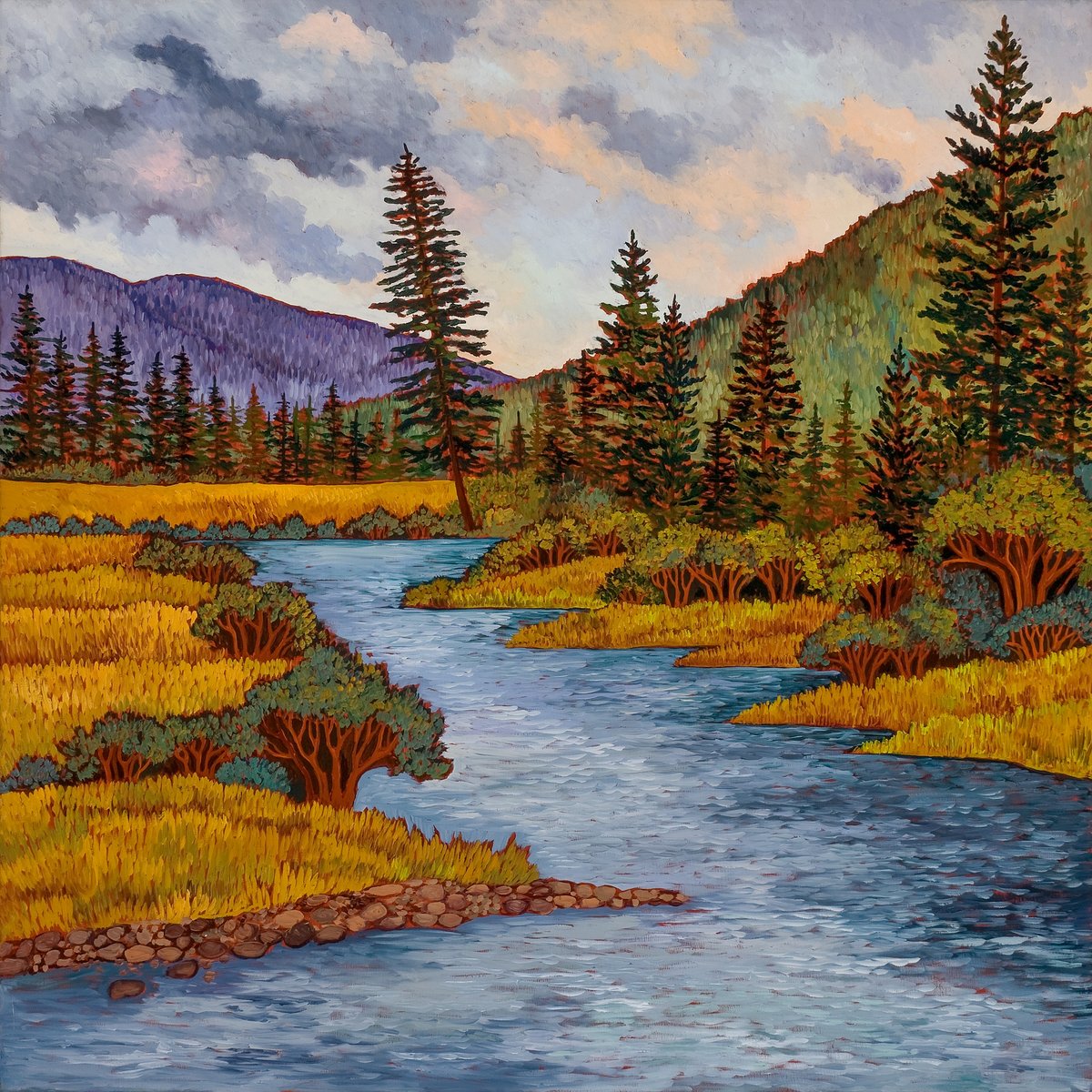 Leaning Over the River by Maia Leisz