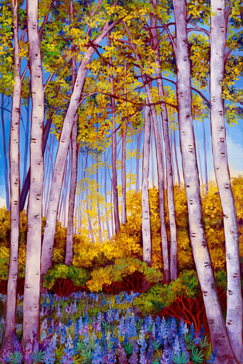 Lupine and Aspen by Maia Leisz