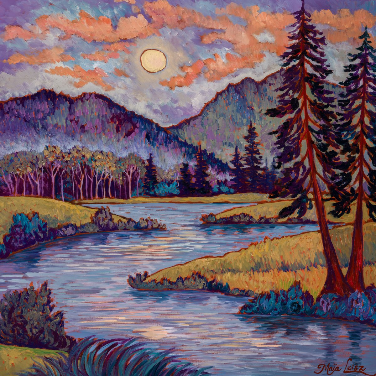 Northwest Moonrise by Maia Leisz