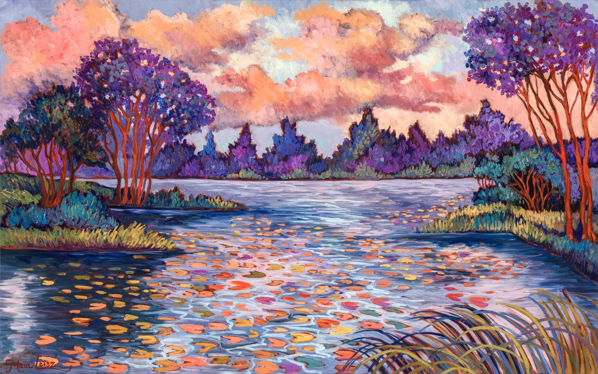 Tranquil Evening Lillies by Maia Leisz